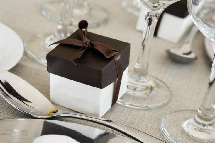 wedding party favor next to place setting