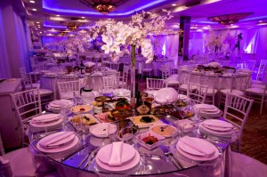 banquet hall room purple