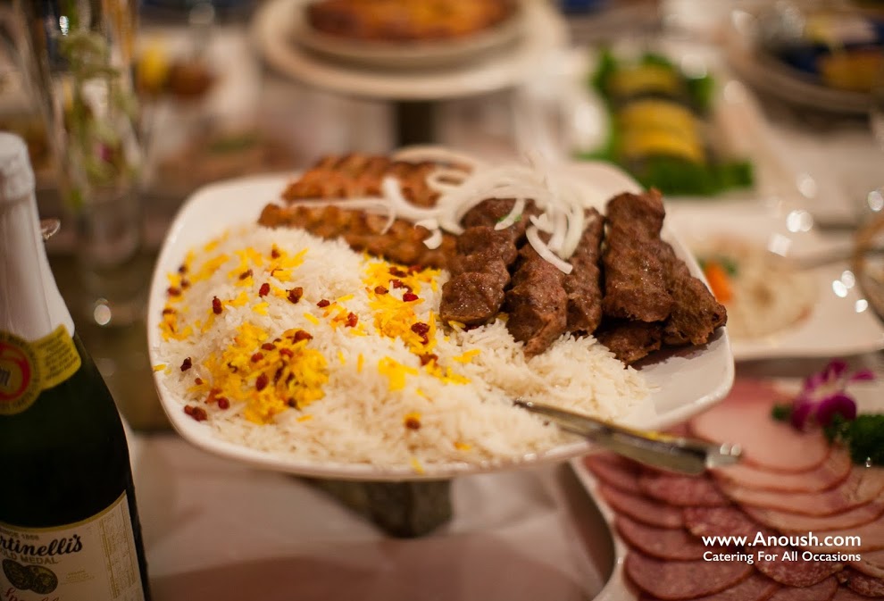 Beef and Chicken Lule and Persian Rice Anoush Catering