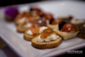 Salmon Crostini Anoush Catering