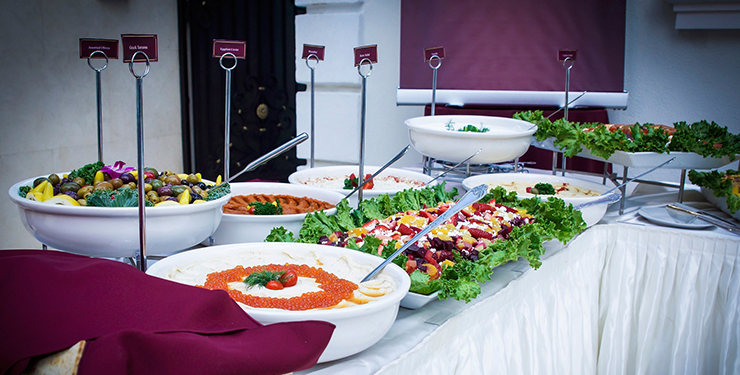 Buffet style offers choices for large parties