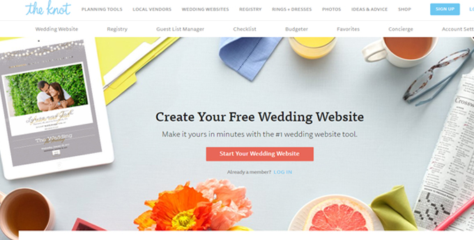 The Knot offers free site with lots of options